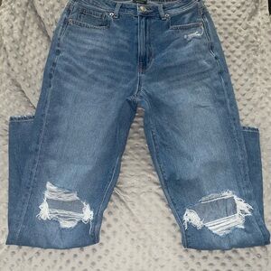 Distressed Blue Jeans